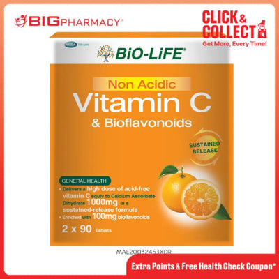 BIO-LIFE NON ACIDIC VITAMIN C & BIOFLAVONOIDS TAB 90SX2