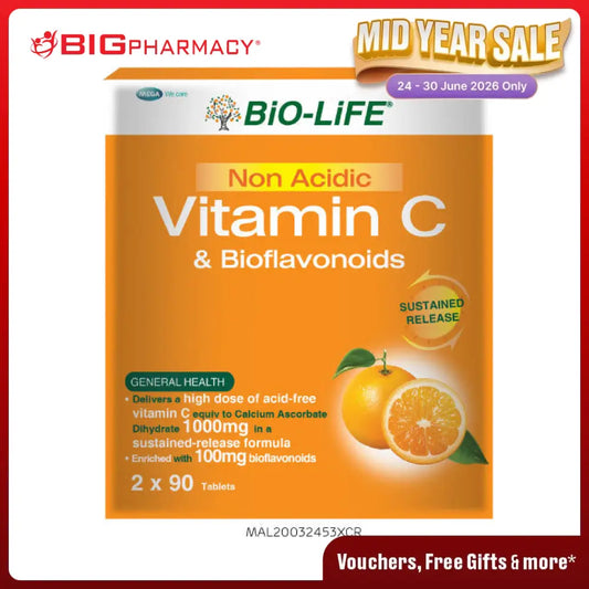 BIO-LIFE NON ACIDIC VITAMIN C & BIOFLAVONOIDS TAB 90SX2