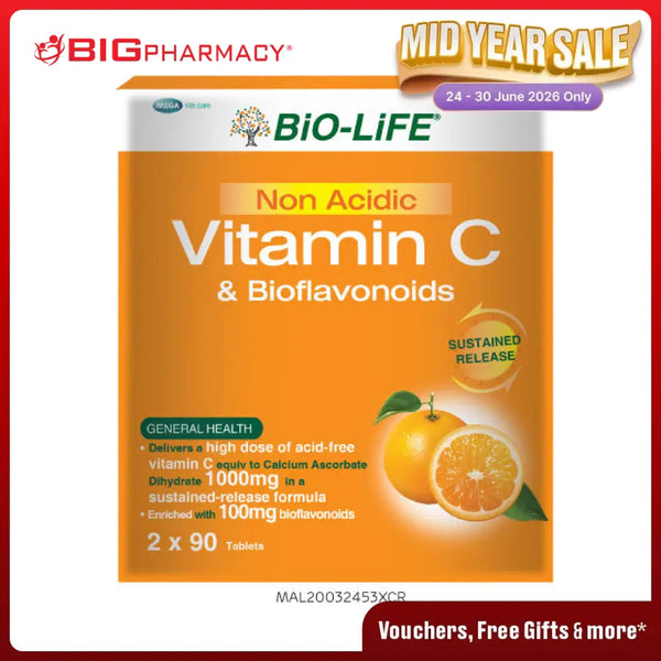 BIO-LIFE NON ACIDIC VITAMIN C & BIOFLAVONOIDS TAB 90SX2