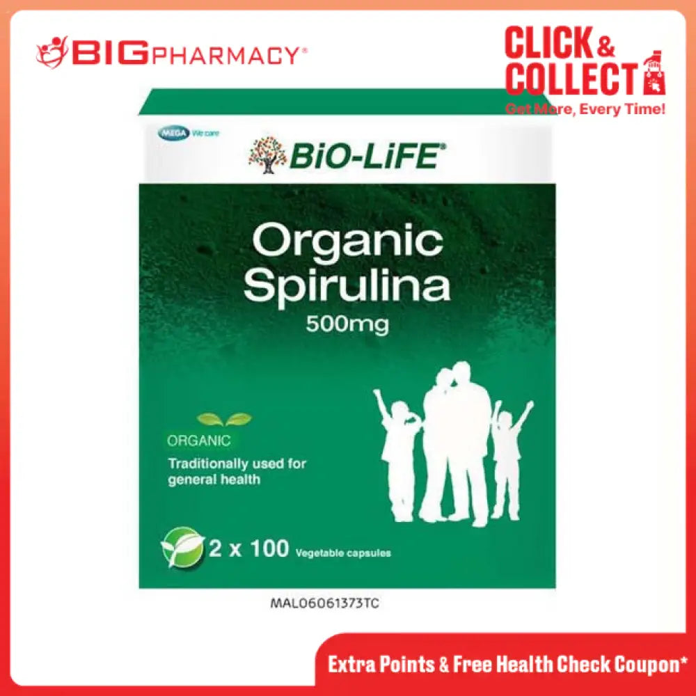 BIO-LIFE ORGANIC SPIRULINA VEGECAP 100SX2