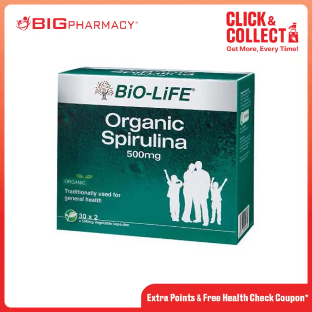 BIO-LIFE ORGANIC SPIRULINA VEGECAP 30SX2