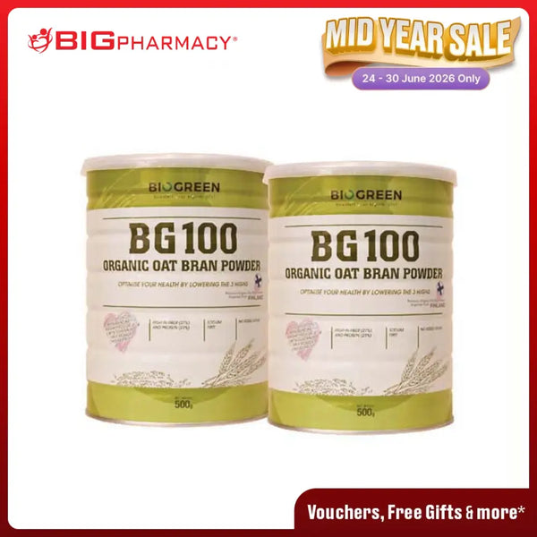 BIOGREEN BG100 ORGANIC OAT BRAN POWDER 500G B1F1