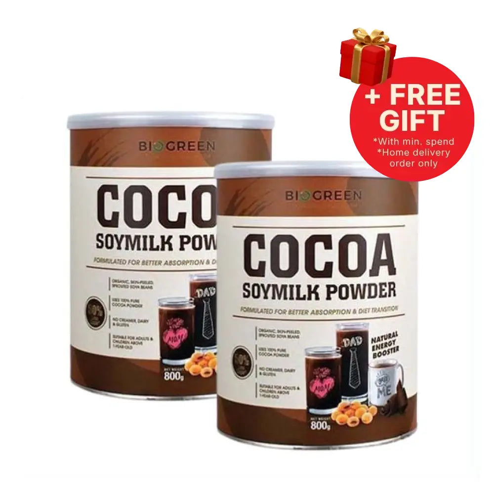 BIOGREEN COCOA SOYMILK 800G 2S + PREMIUM