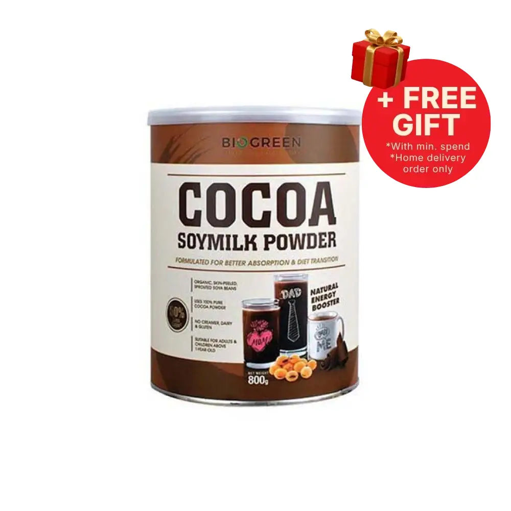BIOGREEN COCOA SOYMILK 800G FOC COCOA SOYMIL 30G 2S
