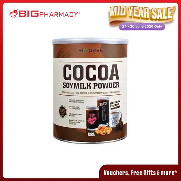BIOGREEN COCOA SOYMILK 800G FOC COCOA SOYMIL 30G 2S
