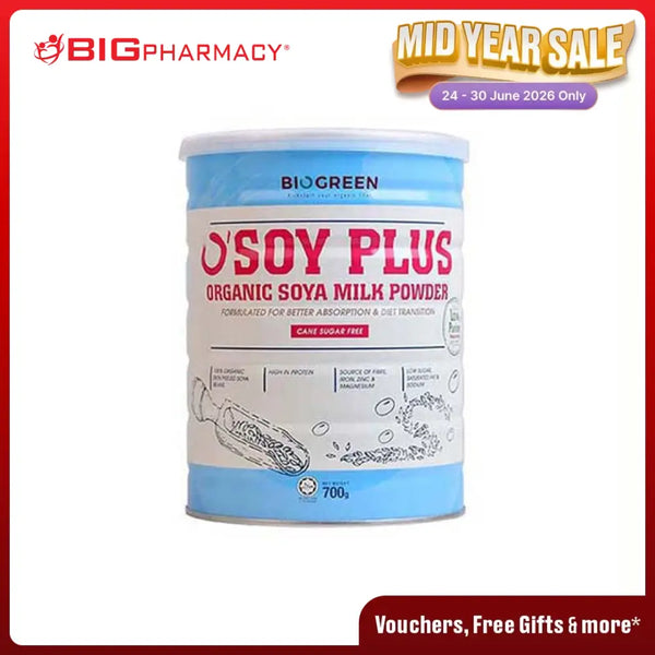 BIOGREEN ORGANIC SOY PLUS ORGANIC SOYA MILK SUGARFREE 700G