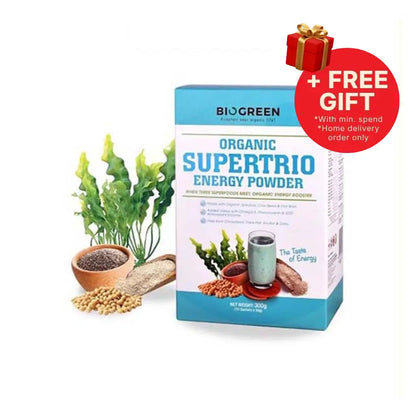 BIOGREEN ORGANIC SUPERTRIO ENERGY POWDER 30G 10S