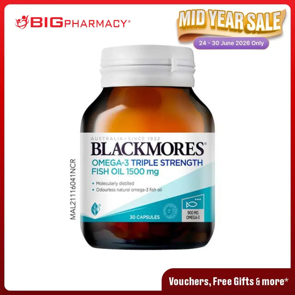 BLACKMORES OMEGA-3 TRIPLE STRENGTH FISH OIL 1500MG 30S