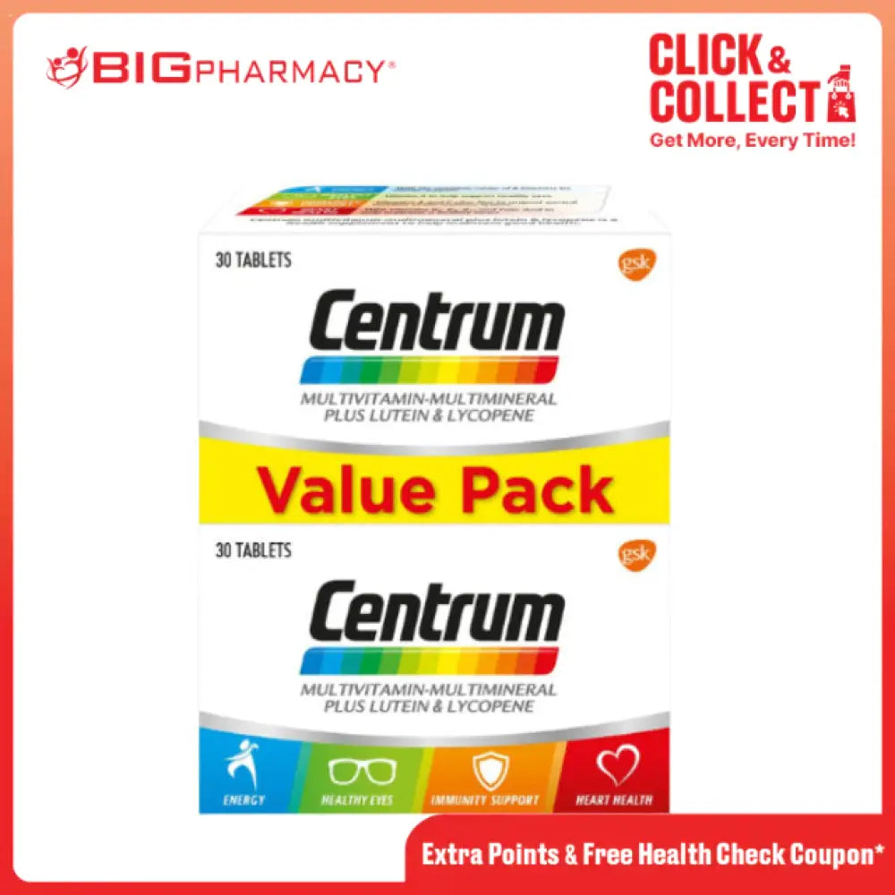 CENTRUM MULTIVITAMIN & MINERAL PLUS LUTEIN LYCO 2X30S