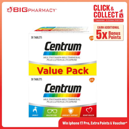 CENTRUM MULTIVITAMIN & MINERAL PLUS LUTEIN LYCO 2X30S