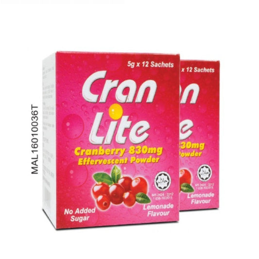 CRAN LITE CRANBERRY 830MG EFFERSCENT POWDER 5G 12S