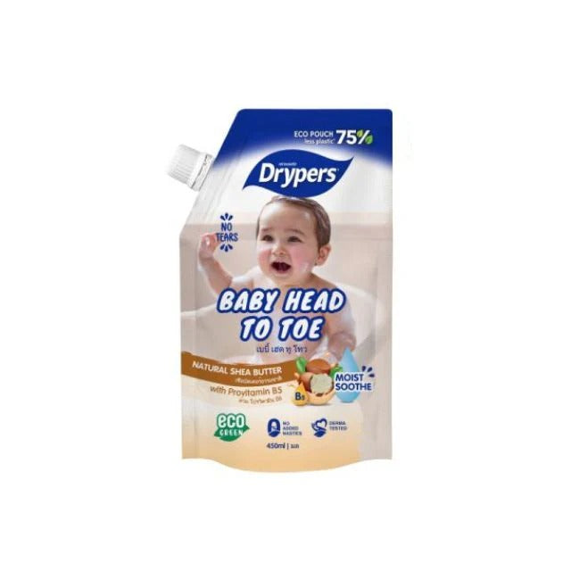 DRYPERS BABY HEAD TO TOE NATURAL SHEA BUTTER 450ML