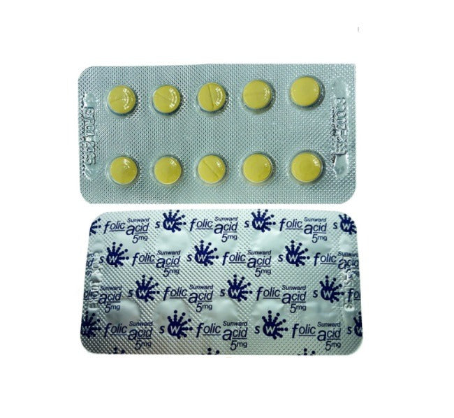 SUNWARD 5MG FOLIC ACID TAB 10SX100