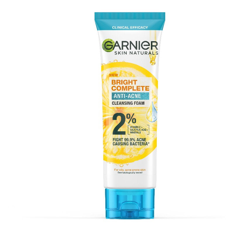 GARNIER BRIGHT COMPLETE ANTI-ACNE 3-IN-1 FOAM 100ML