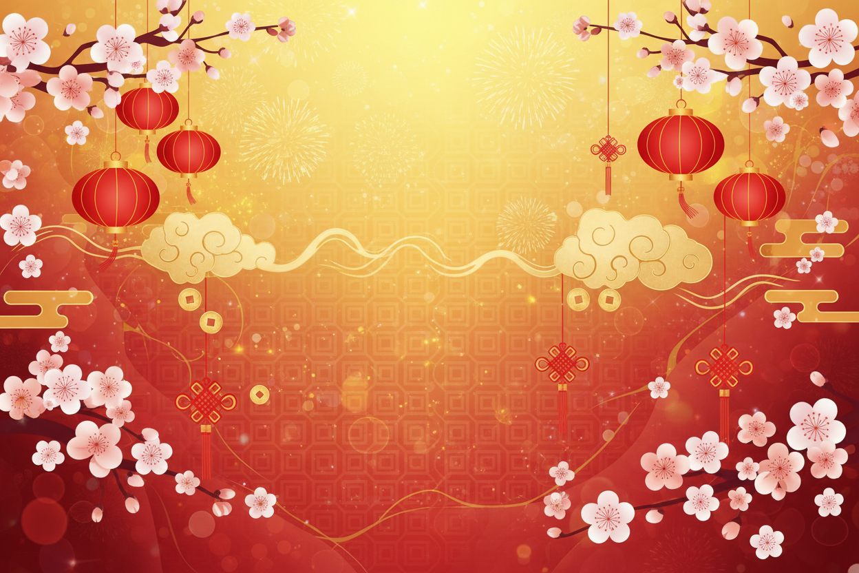 Generate a highly engaging and attractive Chinese New year overlay background