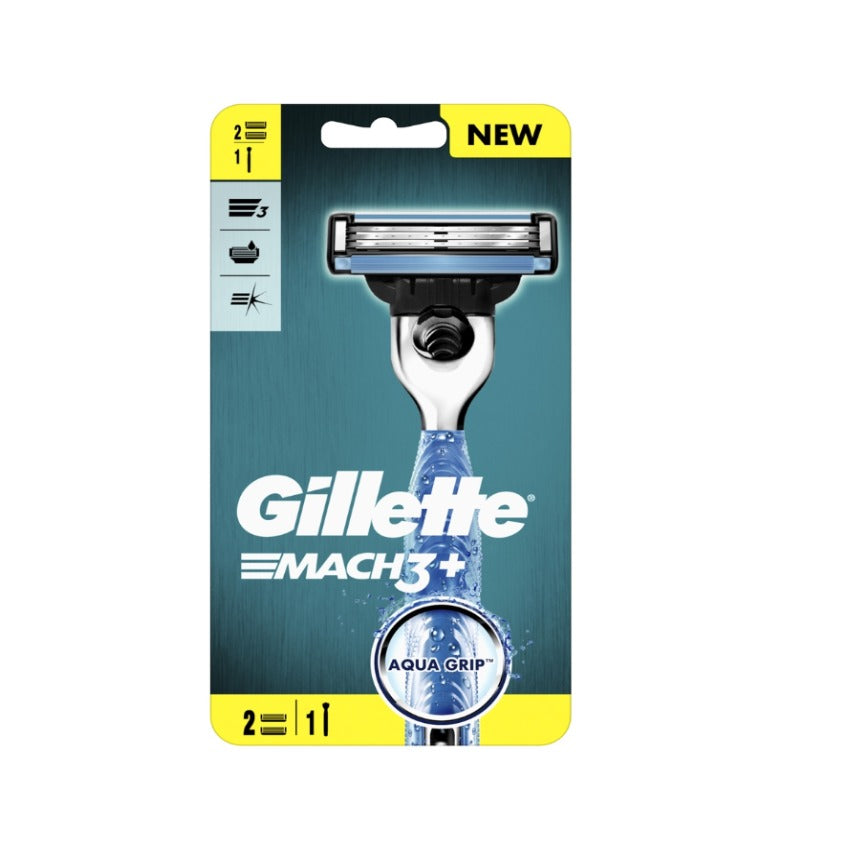 GILLETTE MACH 3+ AQUA GRIP 2UP RAZOR 1S