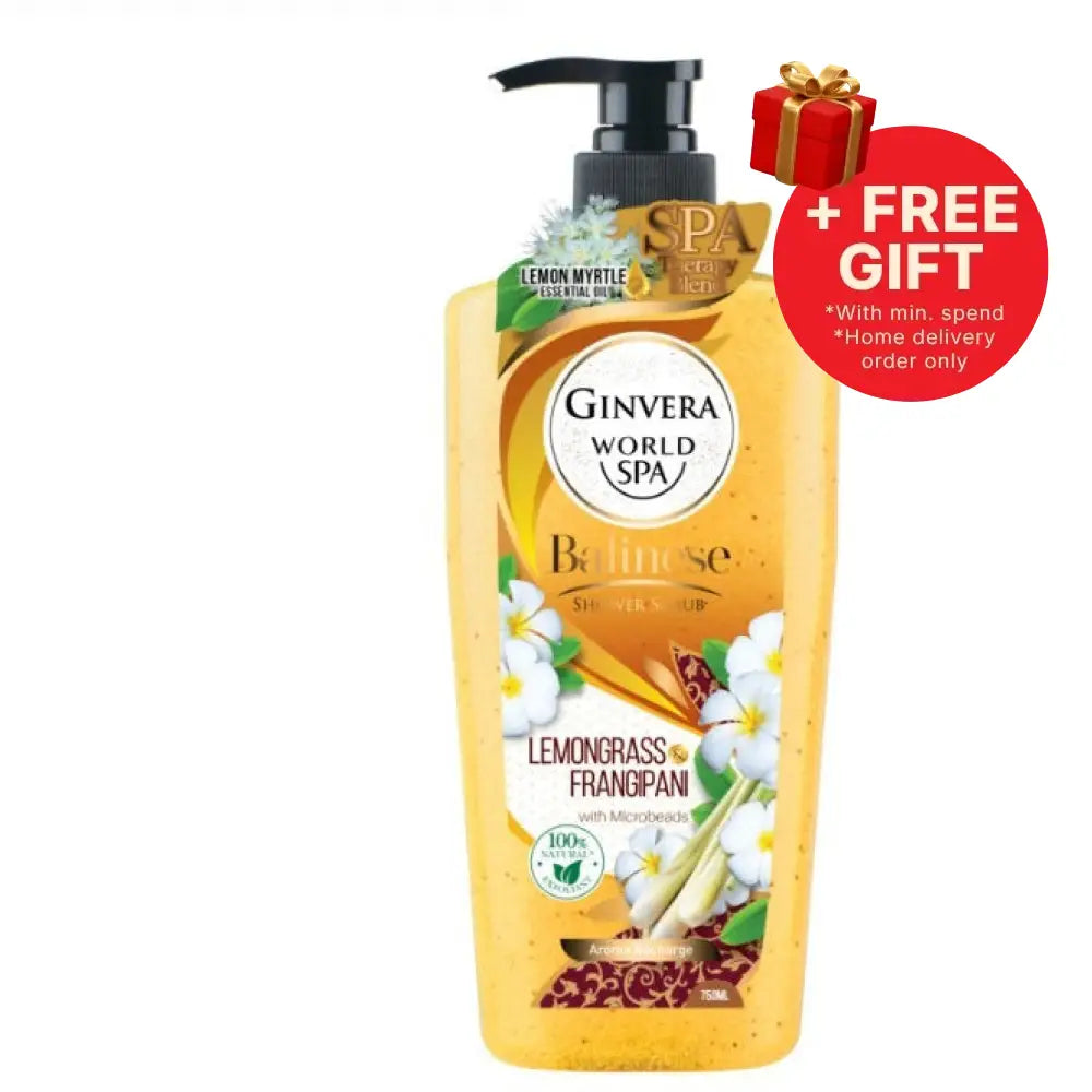 GINVERA WORLD SPA BALINESE SHOWER SCRUB LEMONGRASS & FRANGIPANI 750ML