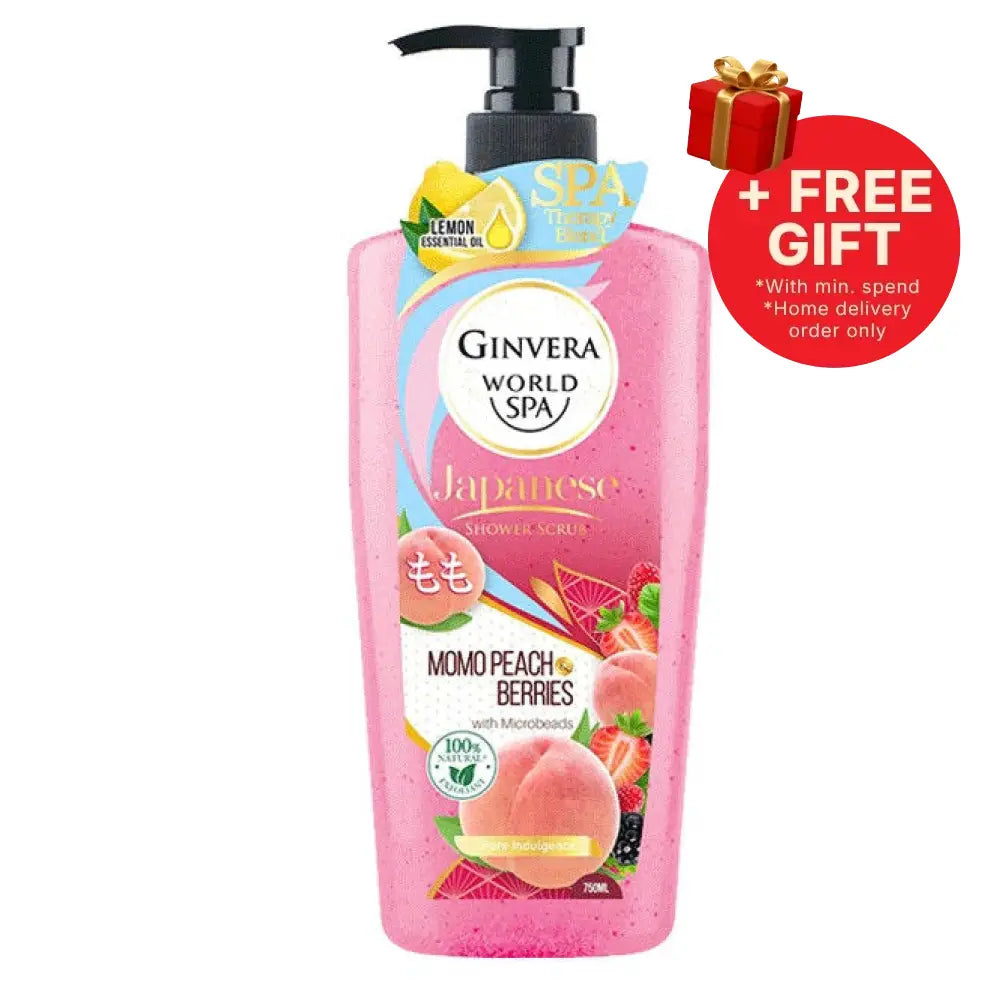 GINVERA WORLD SPA JAPANESE SHOWER SCRUB MOMO PEACH & BERRIES 750ML