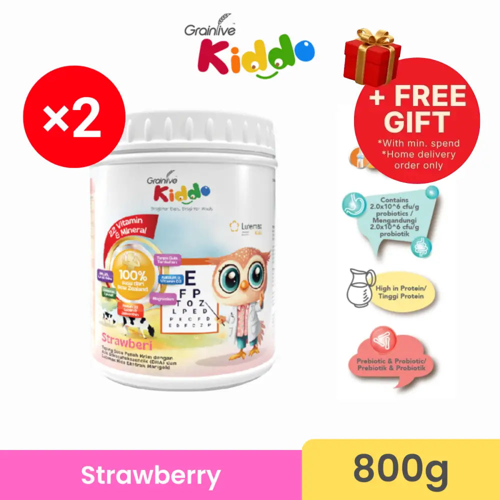 GRAINLIVE KIDDO STRAWBERRY 800G X 2
