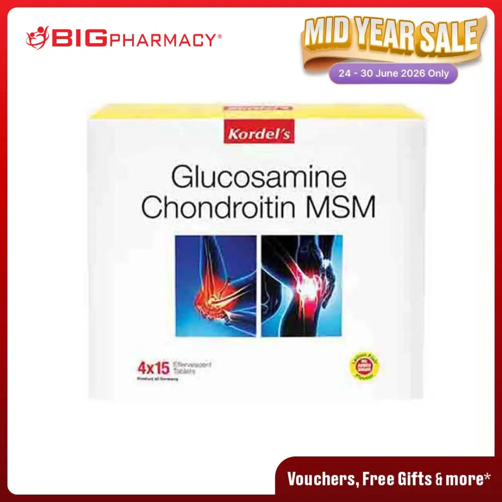 KORDELS GLUCOSAMINE CHONDROITIN MSM EFFERVESCENT 4X15S