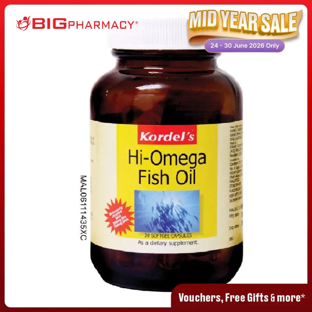 KORDELS HI OMEGA FISH OIL 1000MG 30S