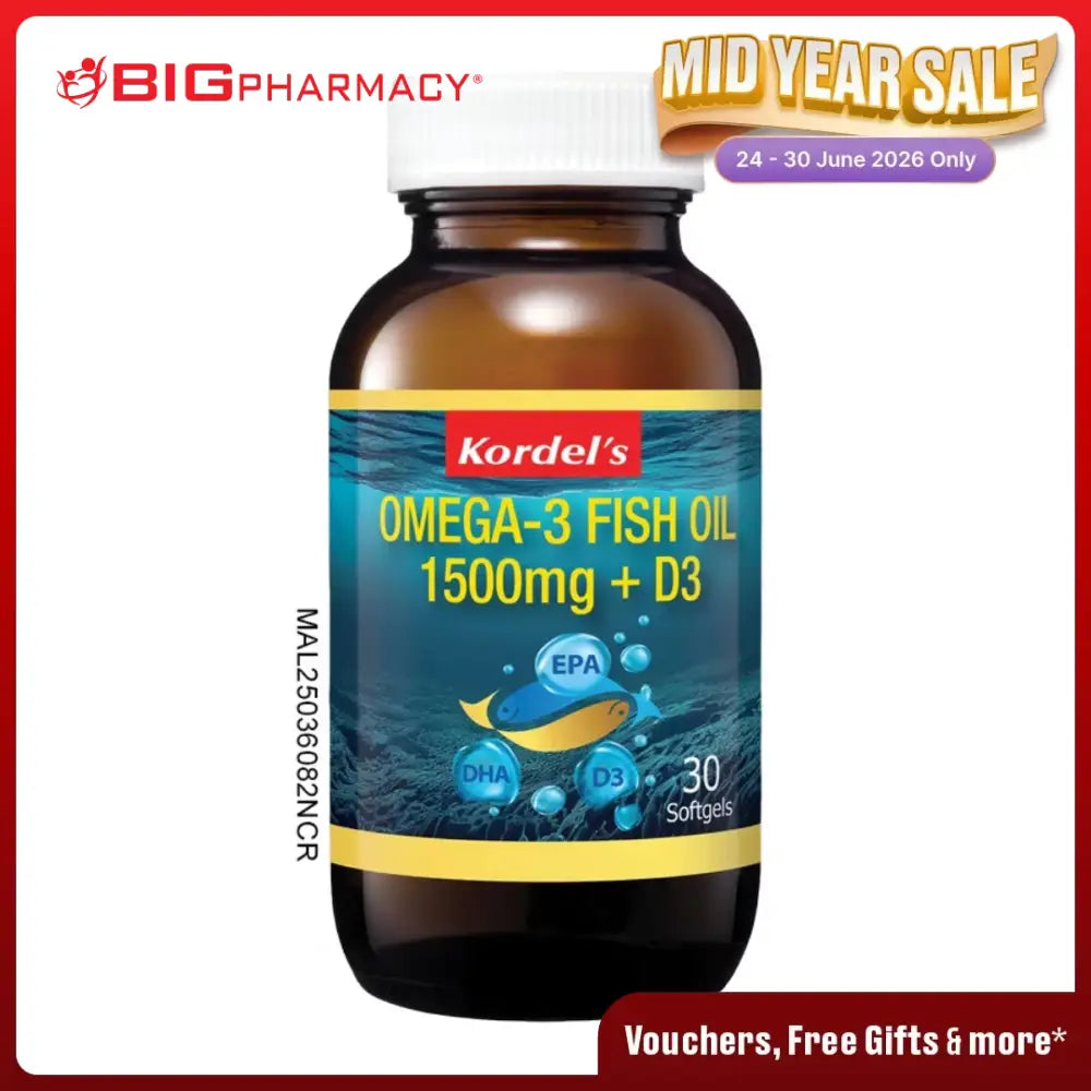 KORDELS OMEGA-3 FISH OIL 1500MG VIT D 30S