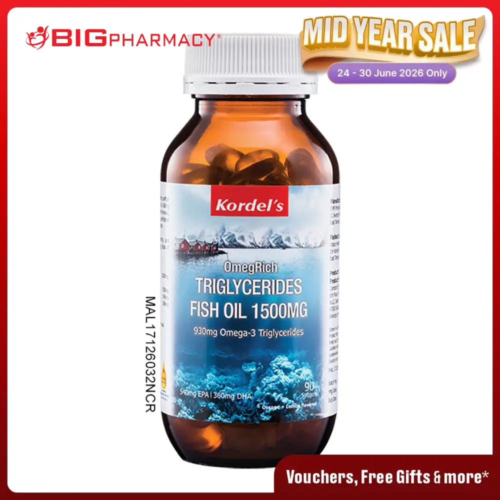 KORDELS OMEGRICH TG FISH OIL 1500MG 90S