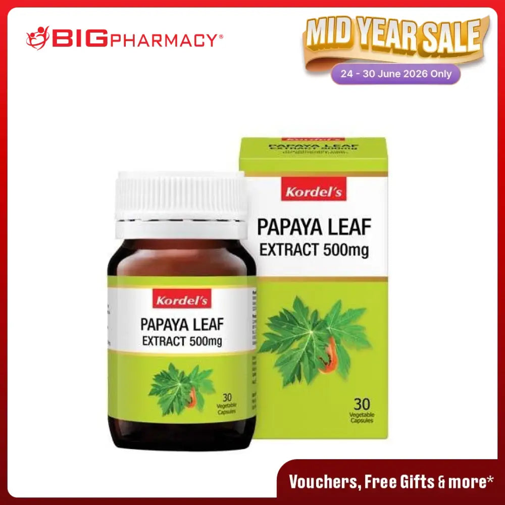 KORDELS PAPAYA LEAF EXTRACT 500MG 30S
