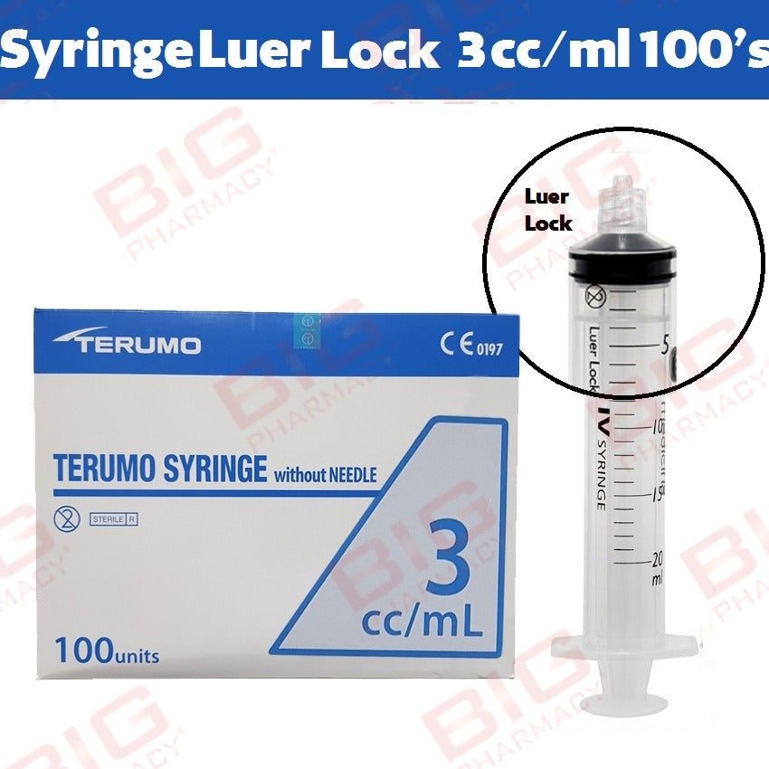 TERUMO SYRINGE WITHOUT NEEDLE 3ML LUER LOCK SS+0.3L 100S