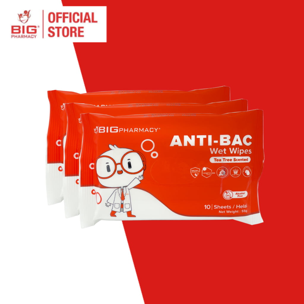 BIG ANTIBACTERIAL WET WIPES FRAGRANCEFREE 10SX3