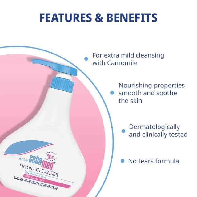 SEBAMED BABY LIQUID CLEANSER 1000ML 2S + GWP