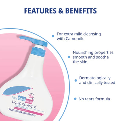 SEBAMED BABY LIQUID CLEANSER 1000ML 2S + GWP