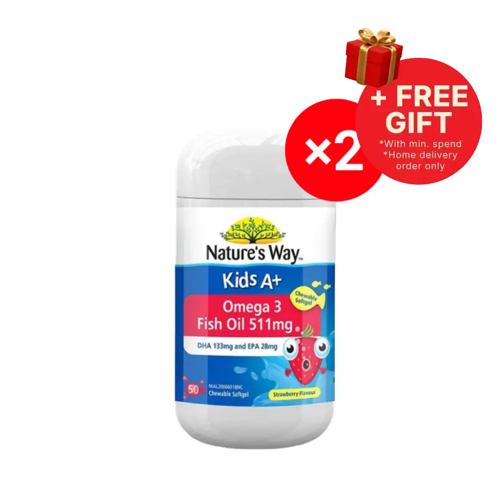 NATURES WAY KIDS A+ OMEGA 3 FISH OIL 50SX2
