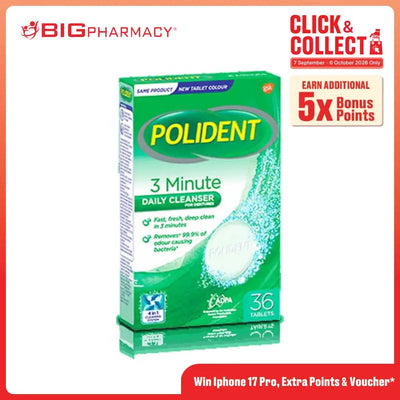 POLIDENT 3 MINUTES DAILY CLEANSER TAB 36S