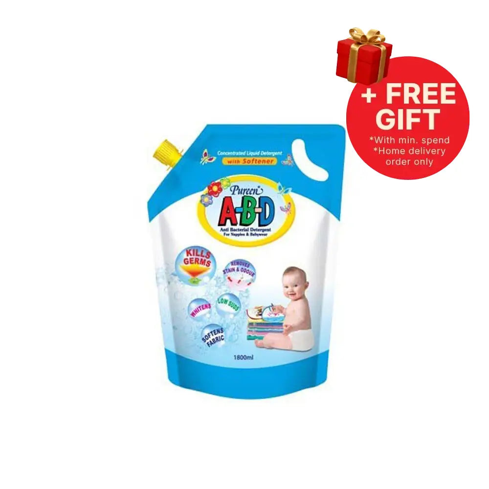 PUREEN ABD ANTIBACTERIAL LIQUID DETERGENT W/SOFTENER POUCH 1800ML