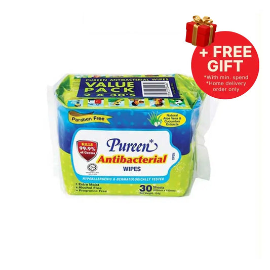 PUREEN ANTIBACTERIAL WIPES 30SX2