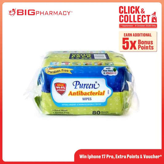 PUREEN ANTIBACTERIAL WIPES 80SX2