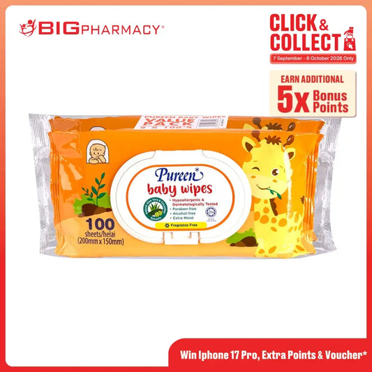 PUREEN BABY WIPE FRAGRANCE-FREE 100SX2