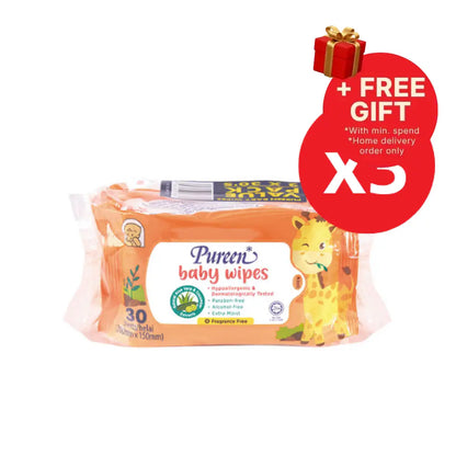 PUREEN BABY WIPE FRAGRANCE-FREE 30s x 6