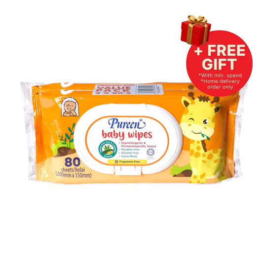 PUREEN BABY WIPES 2*80’S (FRAGRANCE FREE)