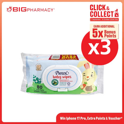 PUREEN BABY WIPES (BLUE)(BWC 2080) 80S x 6