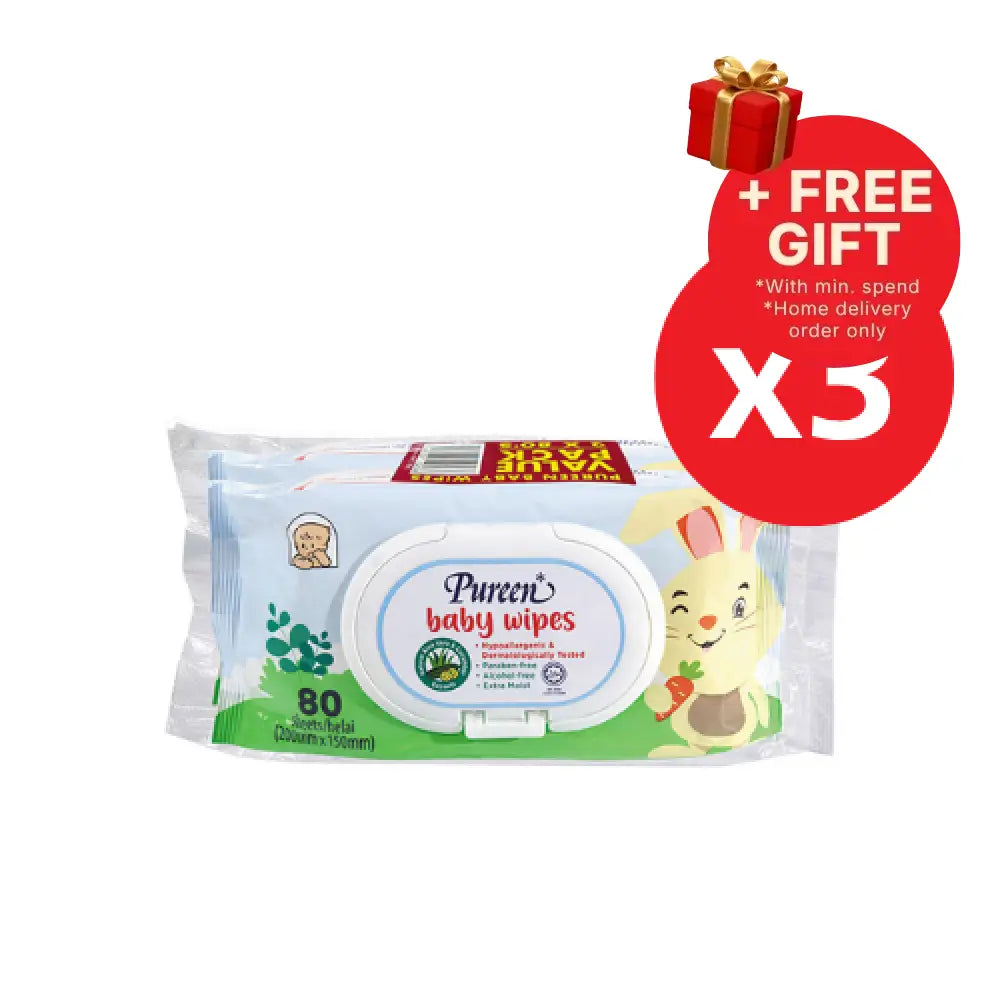 PUREEN BABY WIPES (BLUE)(BWC 2080) 80S x 6