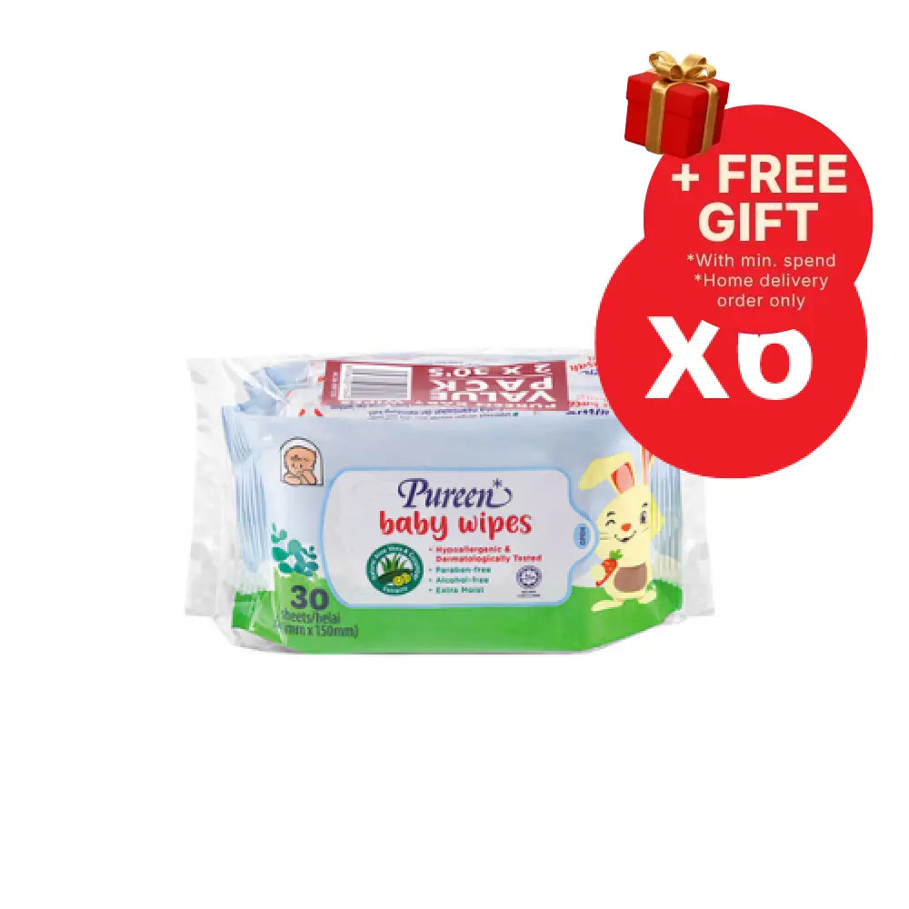 PUREEN BABY WIPES (BLUE)(BWP 2030) 30S x 12