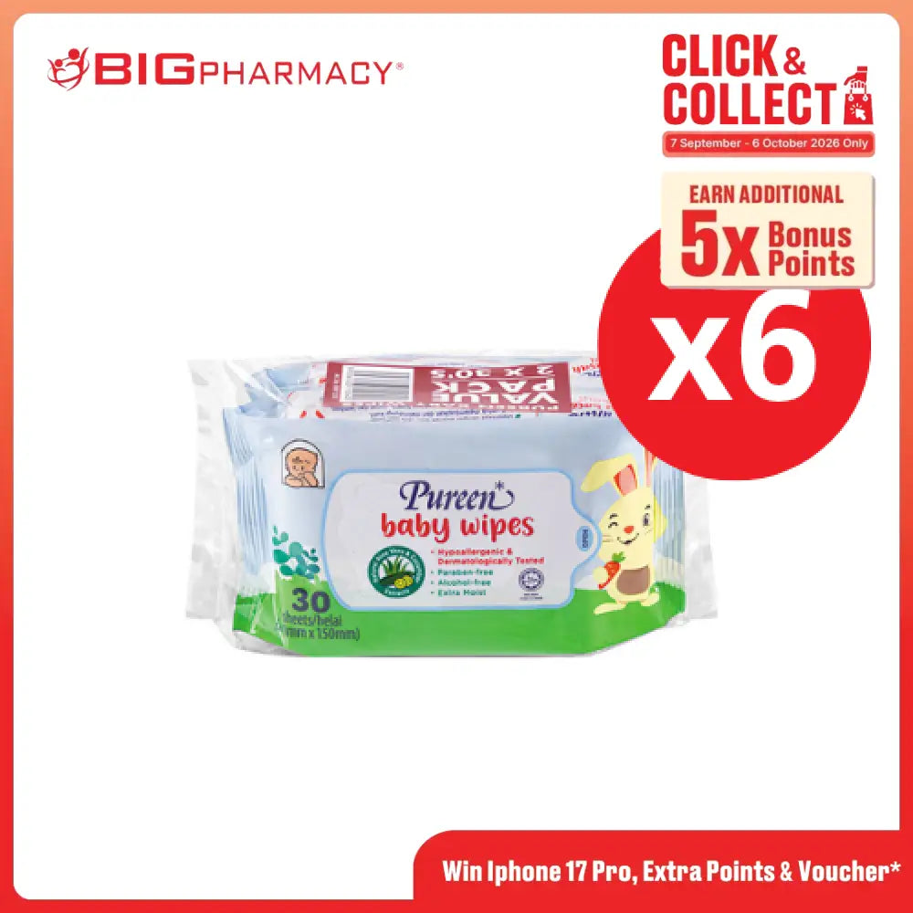 PUREEN BABY WIPES (BLUE)(BWP 2030) 30S x 12