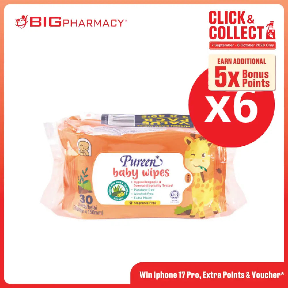 PUREEN BABY WIPES (F.FREE)(BWFF 2030) 30S x 12