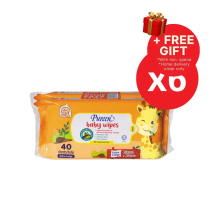 PUREEN BABY WIPES (F.FREE)(XL) (BWFF 2040 XL) 40S x 12