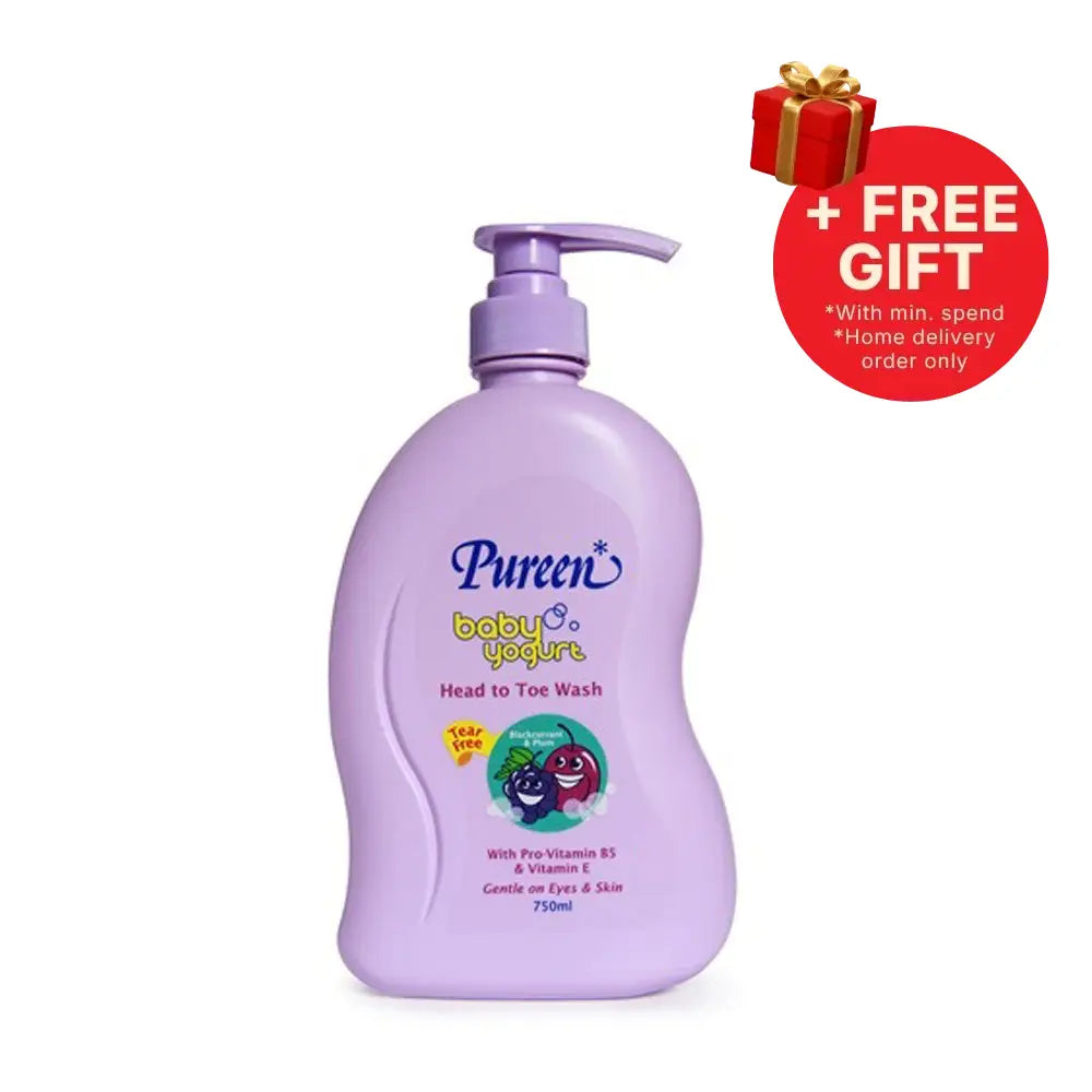 PUREEN BABY YOGURT HEAD TO TOE WASH BLACKCURRANT & PLUM 750ML