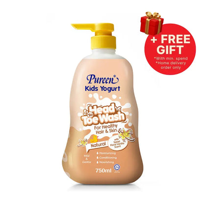 PUREEN KIDS YOGURT HEAD TO TOE WASH NATURAL 750ML