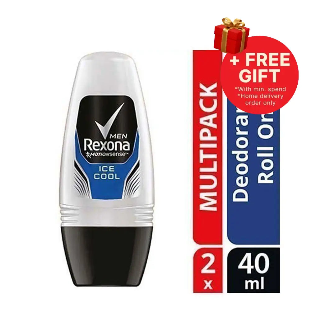 REXONA MEN DEODORANT ROLL ON MOTIONACTIVATED ICE COOL 45ML 2S