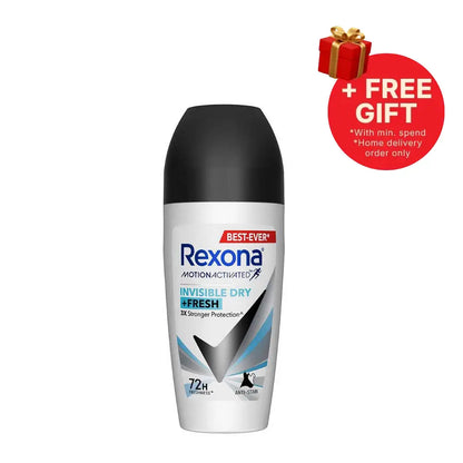 REXONA WOMEN DEODORANT ROLL ON MOTIONACTIVATED INVISIBLE DRY 45ML